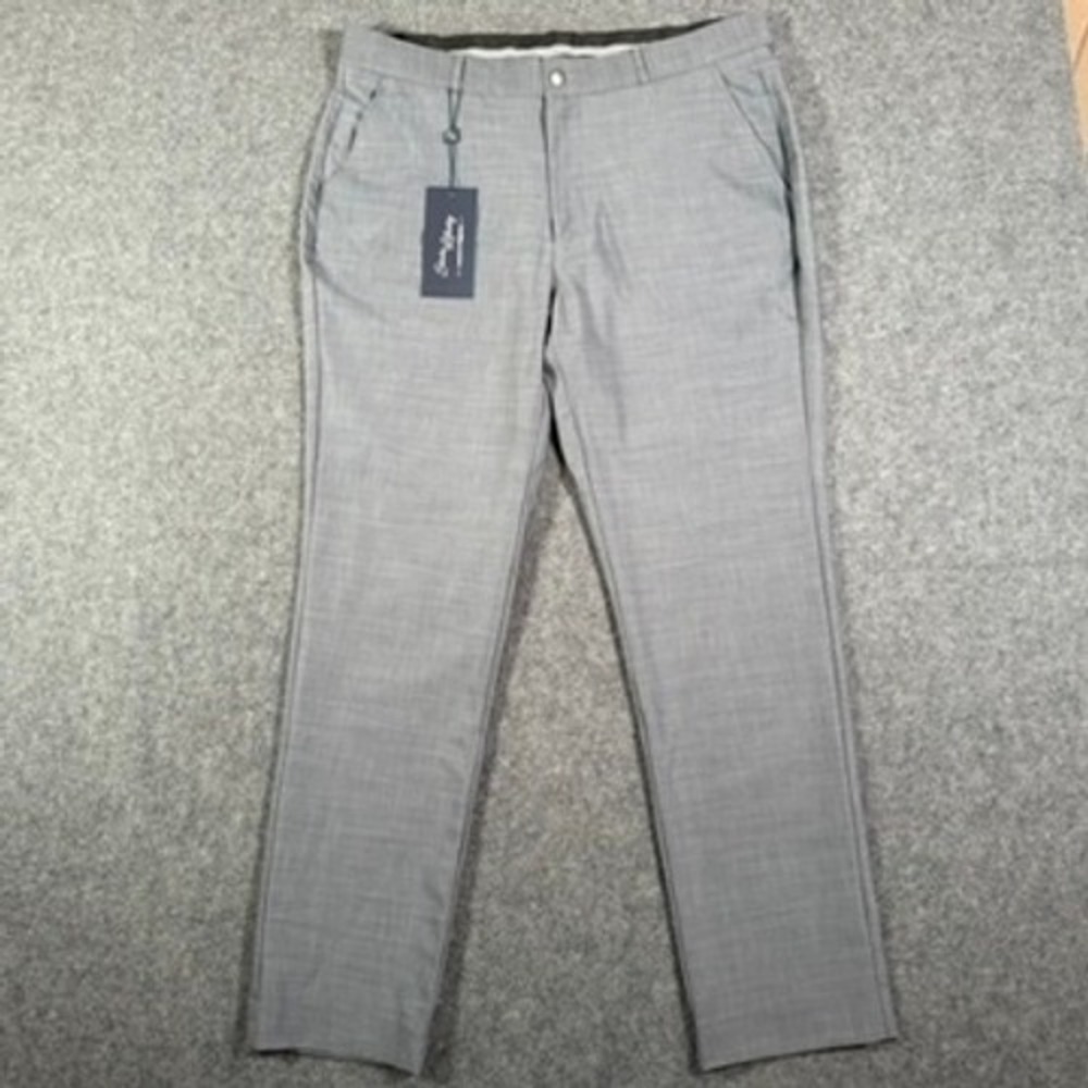 State and Liberty Mens Athletic Fit Stretch Suit Pants Heathered Grey 38x32 NWT